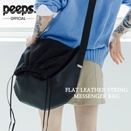 [PEEPS] Flat Leather String Messenger Bag(Black)