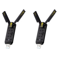 2X WiFi7 6500Mbps USB Adapter BE6500 2.4G&amp5.8G&amp6GHz Wireless Network Card 802.11be Free-Drive 