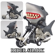 Mini SHARK Motorcycle Rider Animal Dinosaur Car Model Vehicle Miniature Baby Shower Birthday Gift Toy for Kid Boy