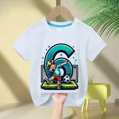 Summer Fashion Casual Sports Breathable Football Jersey As A Birthday Gift for A 6-year-old Boy. Pur
