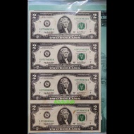Uang Amerika Uncut 2 Dollar