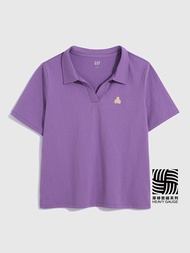女裝|小熊刺繡短袖POLO衫-紫色