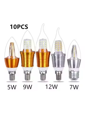 10PCS E14 LED Bulb 85-265V 5W 7W 9W 12W Filament Candle Light C35 Edison Bulb Retro Antique Vintage 