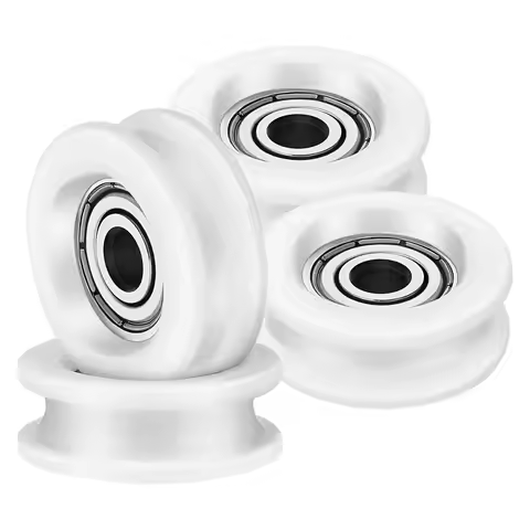 4Pcs Nylon U Groove Pulley Set White Ball Bearing Wheels Smooth Sliding Door Window Drawer Hardware 