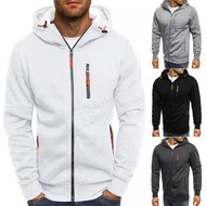 Men's Hoodies Sweatshirts Spring Autumn Casual Solid Zip Up Hoodie Tracksuit Long Sleeve Hooded Swea