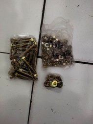 baut+mur+ring plat kuning m6x10 m6x15 m6x20 m6x25 m6x30 m6x35 isi 3pc kunci10