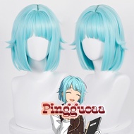 Anime ES Ensemble Stars Shino Hajime Blue Short Hair Cosplay Wig High-temperature Fiber Synthetic Ha
