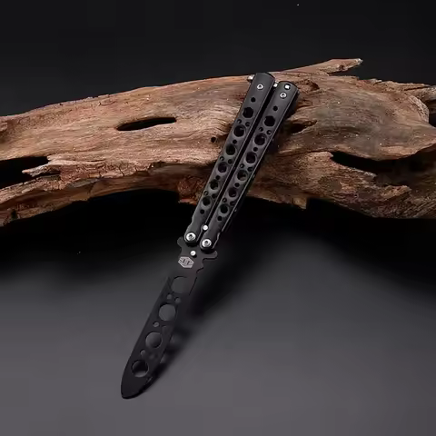 Trainer Butterfly Knife Practice Knife Metal Butterfly Steel Trainer Knife Folding Knife for Practic