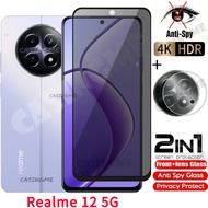 Realme แก้วแบบเทมเปอร์กันสายลับส่วนตัว12 5G 2024สำหรับ Realme 12 Realme12 12 Realme 12X12 + + บวก5G 4G ฟิล์มติดกระจกเพื่อความเป็นส่วนตัวป้องกันการมองฟิล์มติดกระจกเพื่อความเป็นส่วนตัว