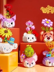 kuromi 花朵 flowers 花花 積木 lego 擺設 擺件 裝飾 玉桂狗 肉桂狗 cinnamoroll hello kitty 勞蘇 lotso 士多啤梨熊 toy story 反斗奇兵 