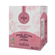 Gryphon Tea Pearl of the Orient with Lychee Cold Brew Sparkling Tea Cans 250ml Pack of 4 (4 x 250ml)