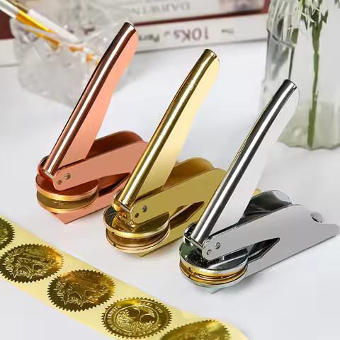 Customized LOGO Stamp Personalized Handheld Embosser Steel Seal for Diplomas Awards Certification Gr