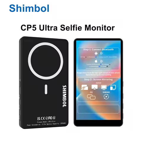 SHIMBOL CP5 Ultra Phone Selfie Screen Mirroring Rear Camera Monitor for Vlog Live Stream TikTok Comp