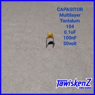 KAPASITOR Multilayer / Kramik 104 100000pF 100nF 100n 01uF 50VAC Capasitor kuning