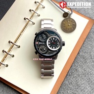 [Original] Expedition E6718 MTBTBBA Three Movement Men's Watch with Black Dial and Silver Stainless 