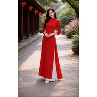Women's high neck half sleeve ao dai size 2XL
