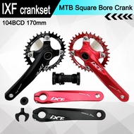 IXF Crankset 104 BCD 170mm Crankset MTB with BB Axis Spindle Crankset Hollowtech Connecting Rods