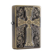 【ZIPPO官方旗艦店】 信仰十字架(仿古黃銅)防風打火機 ZA-1-59D