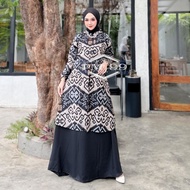 READY Baju Gamis Batik Wanita Muslim Dewasa Jumbo Terbaru Kombinasi
