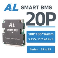 AL-AB8S20P Smart BMS 3-8S 200A APP Bluetooth Active Balance LiFePO4 Li-ion UART CAN RS485 EBike Sola