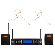 UHF Dual Wireless Presenter System with Earset Microphone for Speech Performance