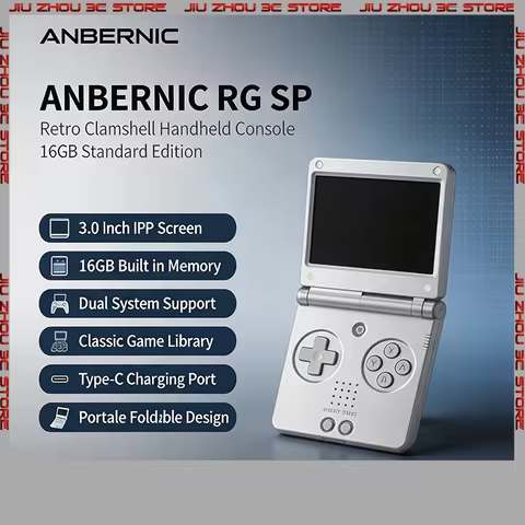 2026 RG SP Retro Flip Handheld Game Console 3.4 Inch IPS Screen Portable Open Source Games Connect T