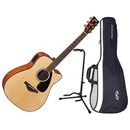 Yamaha FGX800C Folk Cutaway Acoustic-Electric Guitar w/ Gig Bag and Stand