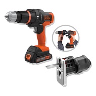 [特價](組合) BLACK+DECKER 20V MAX單鋰電第三代可換頭惡魔機+線鋸頭