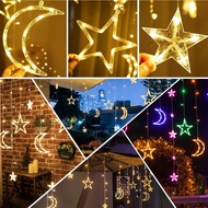 Lampu RAYA 3.5 METER 6 Large Star Moon 6 Small Star LED Deco Light Wedding Deepavali X’mas Lampu Dec
