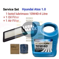 Hyundai Atos 1.0 Service Set (lubrimaxx 10W40_4L +oil Filter 26300-2Y500 +Air Filter 28113-02510)