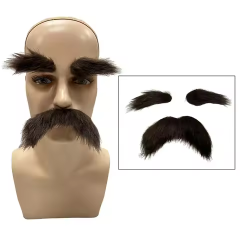 Eyebrows Kits Cosplay Props Decoration Fake Mustache Set Facial Hair For Club Activities Masquerade 