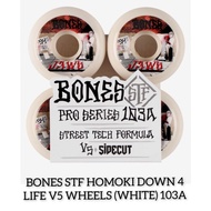 WHEELS / RODA SKATEBOARD BONES STF HOMOKI DOWN 4 LIFE V5 (WHITE) 103A - ELSAND STORE