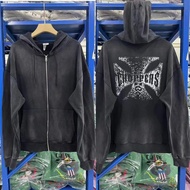 9HMT American Street Street West West Cross Loose West Coast Printed Hooded Washed Lazy Wind Hoodie 