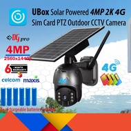 UBox 4G Sim Card 4MP 2560x1440 / 2MP 1960x1080 HD Solar Powered Outdoor PTZ 360 Degree Rotation Wire