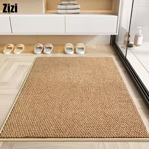 Minimalist Japanese Faux Sisal Jute Rug Waterproof Linen Texture Floor Carpet Anti-slip Wear Resista