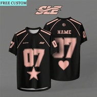 [Free Custom Name Number] Jersey HIPHOP PRINTED SHORT SLEEVE Short Sleeve COQUETTE RIBBON Coquette J