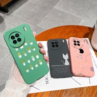 For Vivo X90 X90S X90 Pro Casing Cute Potted Plant Silicone Liquid Square Anti-Fingerprint Shockproo