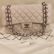 Chanel classic flap CF 25 Coco包銀釦淺粉櫻花粉淡紫