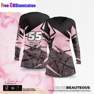 Custom Name Jersey Murah Design Baju Muslimah Flower pink Tshirt Muslimah Jersey Ombak Exclusive Ove