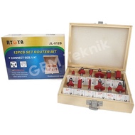 MATA Router Bit Set 12pcs Trimmer Bit/ Profile Bit/ Router Bit/
