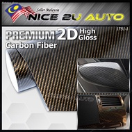 ☏[Malaysia In stock] 152x152CM (5x5feet) 2D Gold Carbon Fiber Wrap Film Car Sticker ⚡READYSTOCK⚡
