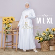 Baju Gamis Putih Wanita Polos Terbaru Kekinian Pengajian Manasik Umroh M L XL