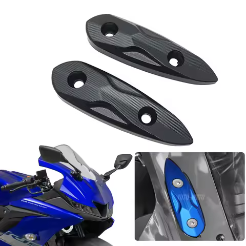 Rearview Mirror Hole Cover For Yamaha YZFR3 YZFR15 V3 YZFR25 YZF R3 R15 R25 2015-2018 Windscreen Dri