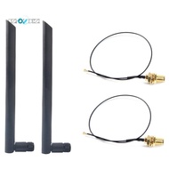 Dual Band 6Dbi Wireless WiFi Antenna RP-SMA+MHF4 Pigtail Cable for AX200 AC9260 NGFF M.2 Wireless Ca