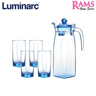 Luminarc 5 Pcs Flame Water Drink / Set Gelas Minuman Set / Drinkware / Jug and Glasses / Set Minuman Kaca / Set Jug dan Cawan / Beverage Serveware / Set Minuman / Gelas Kaca dan Jug