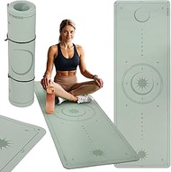 TREXO Yoga Mat 183 x 61 cm Large and 6 mm Thick Yoga Mat Made of Ecological TPE with Non-Slip Surfac