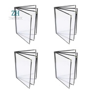 4PCS Menu Covers, Menu Covers 8.5X11Inch, Menu Holder 4 Page 8 View, Restaurant Menu Covers for A4 S