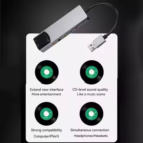 New USB Sound Card Portable Practical External Audio Card 7.1 5.1 Channel Game Live Streaming SPDIF