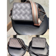 COACH/COACH New Style Men's Classic Logo Canvas CHARTER No. 24 Small Square Bag Camera Bag Double Zi