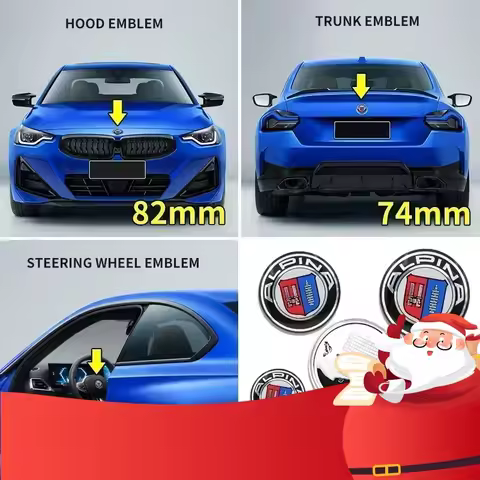 ·45mm 74mm 82mm Car Front Hood Bonnet Rear Trunk Emblem Badge Steering wheel logo Stickers For BMW A